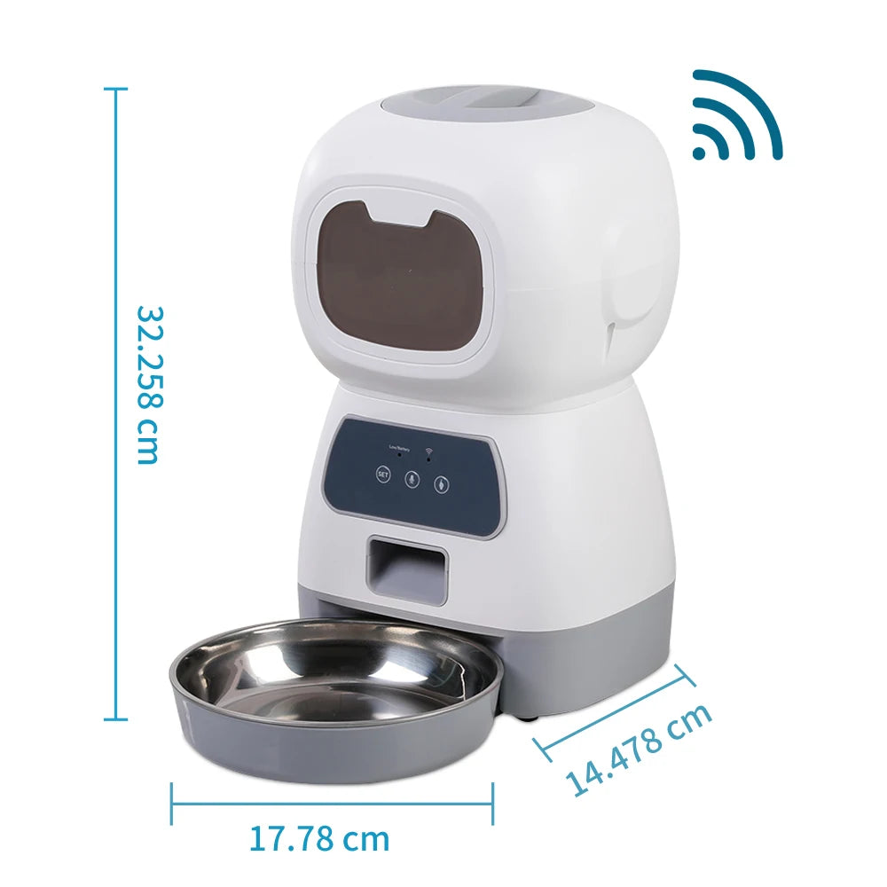 Automatic Pet Feeder with WiFi Smart Swirl With Voice Recorder