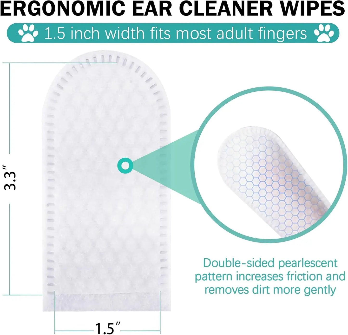 Ear Cleaner Finger Wipes for Cats and Dogs