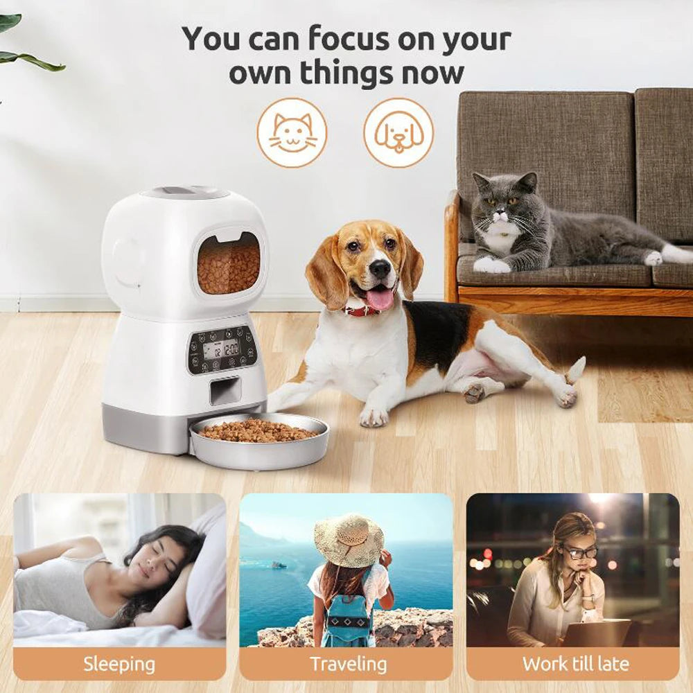 Automatic Pet Feeder with WiFi Smart Swirl With Voice Recorder