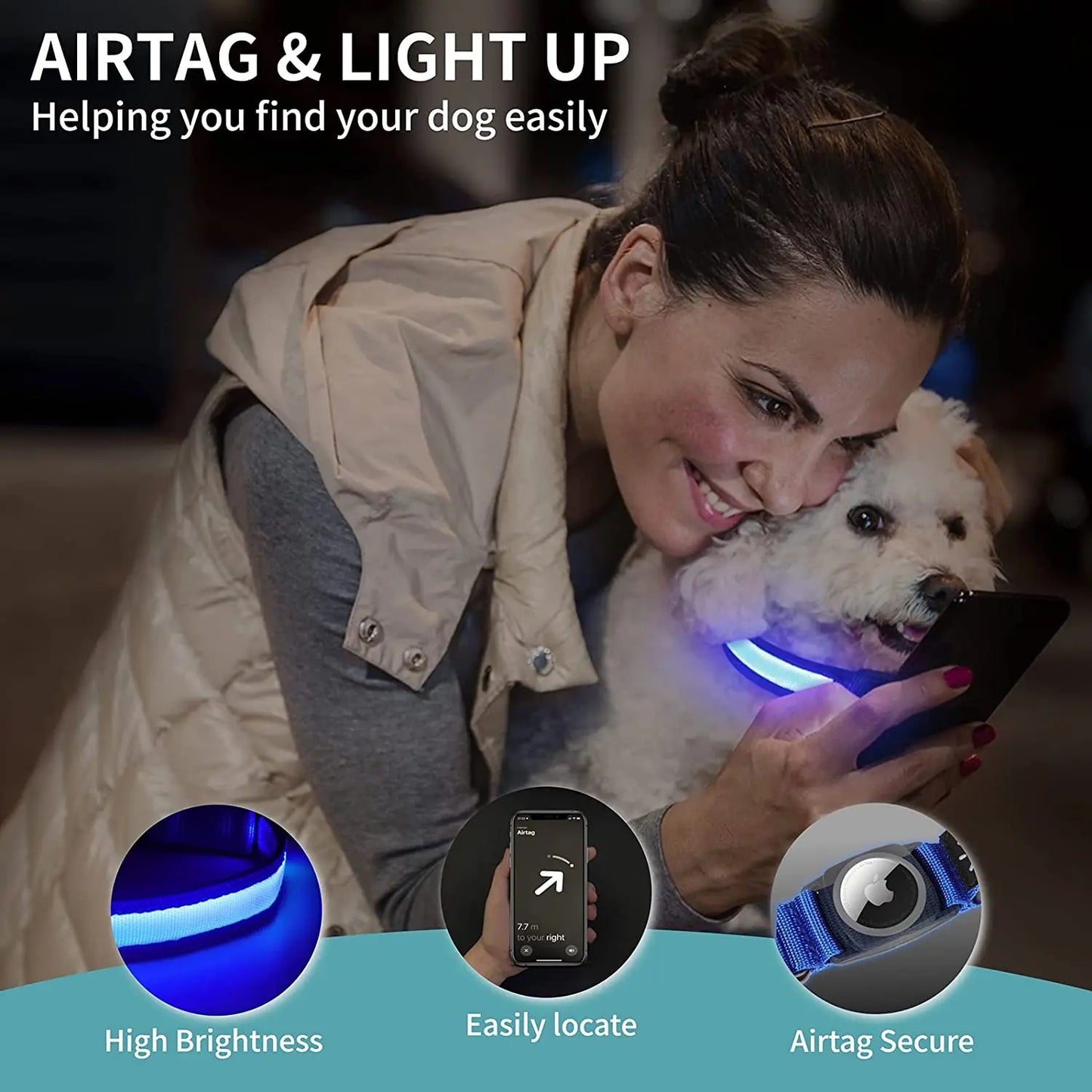 AirTag Led Dog Collar