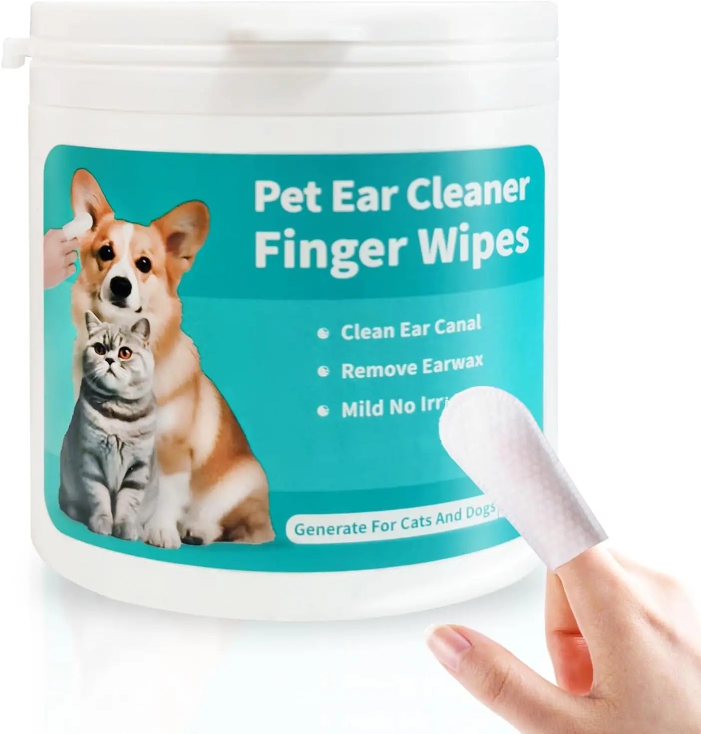 Ear Cleaner Finger Wipes for Cats and Dogs