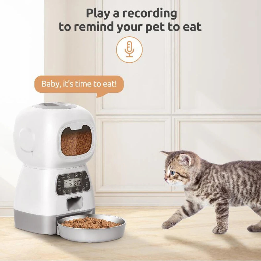 Automatic Pet Feeder with WiFi Smart Swirl With Voice Recorder