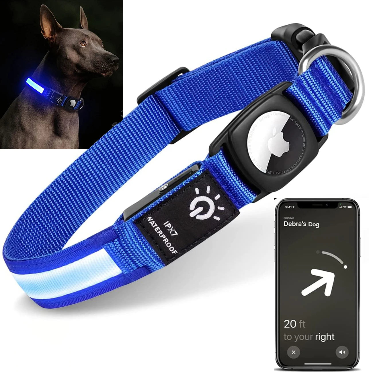 AirTag Led Dog Collar