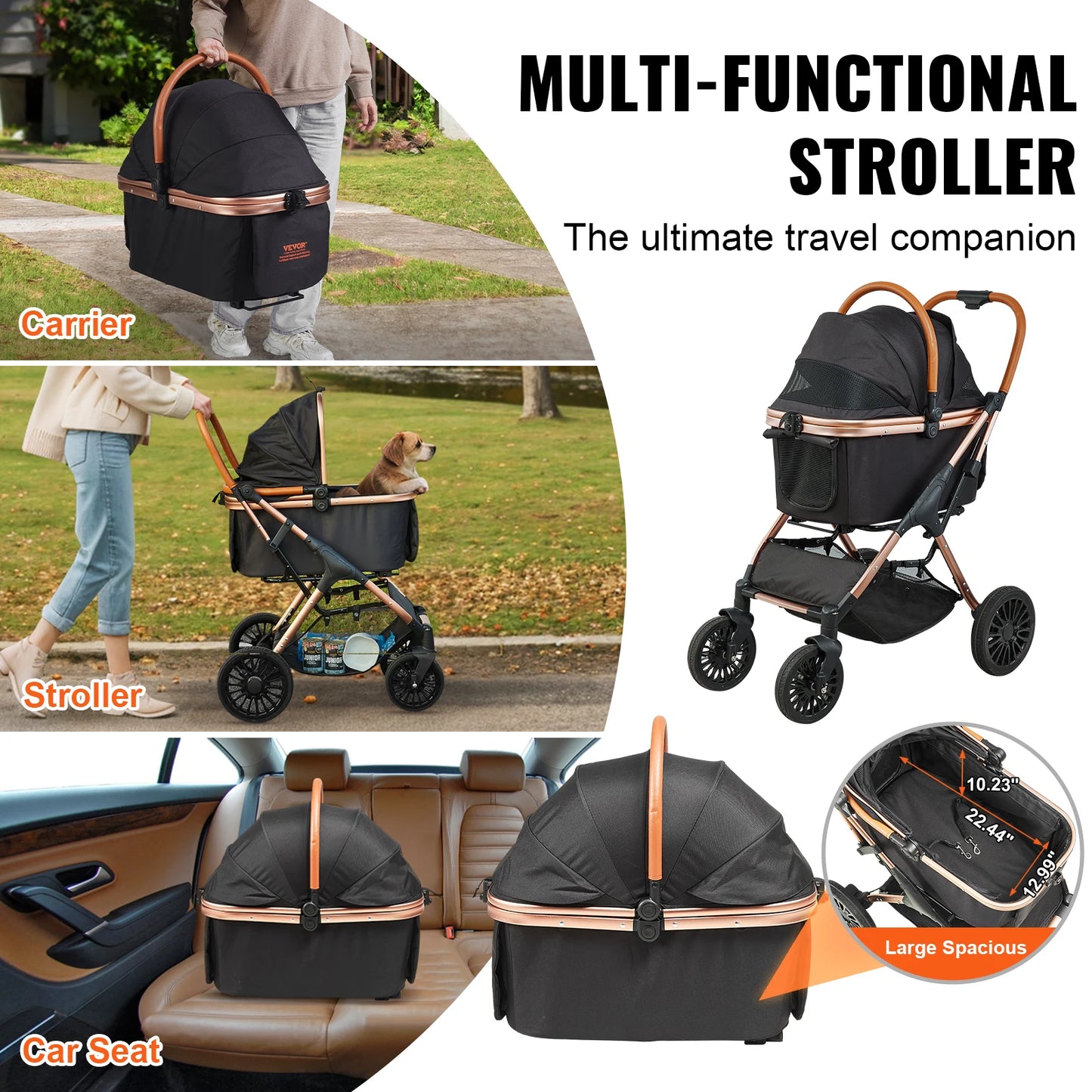 Stroller Foldable Pet Carrier