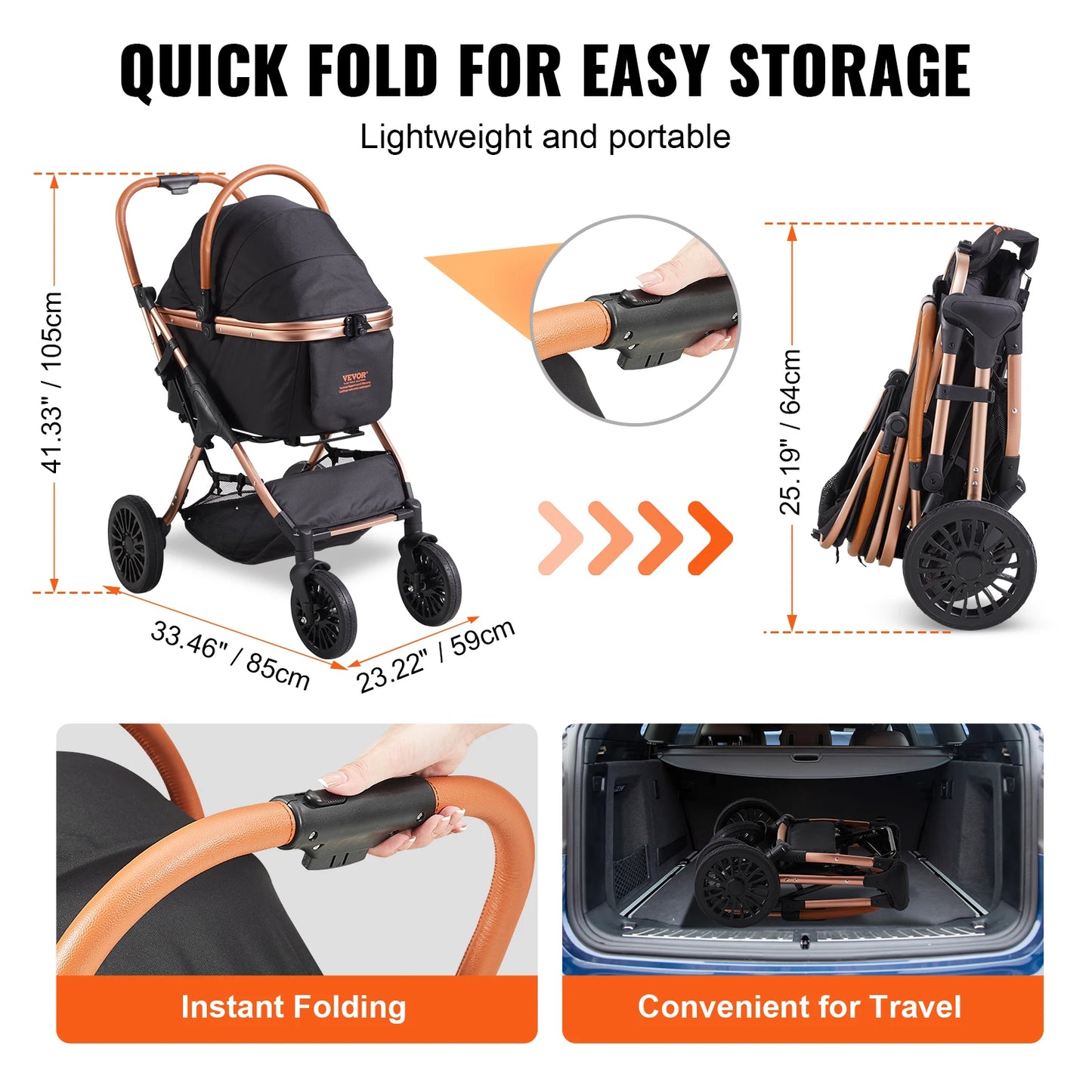 Stroller Foldable Pet Carrier