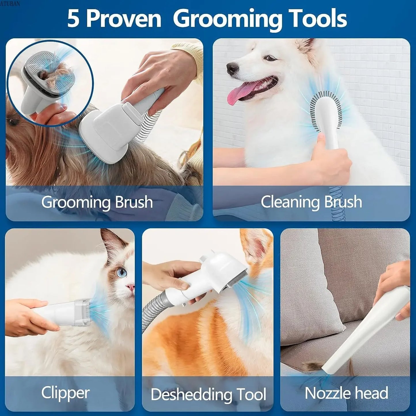 Pet Grooming Vacuum Kit